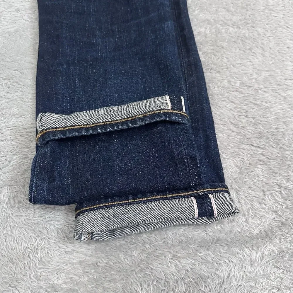 J Crew Selvedge Jeans Men's 32x32 Button Fly Blue Denim 770 Stretch Straight